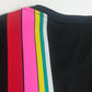 FENDI FY0936 Rainbow Logo Tops Apparel Short Sleeve Cotton T-Shirt Men's Black