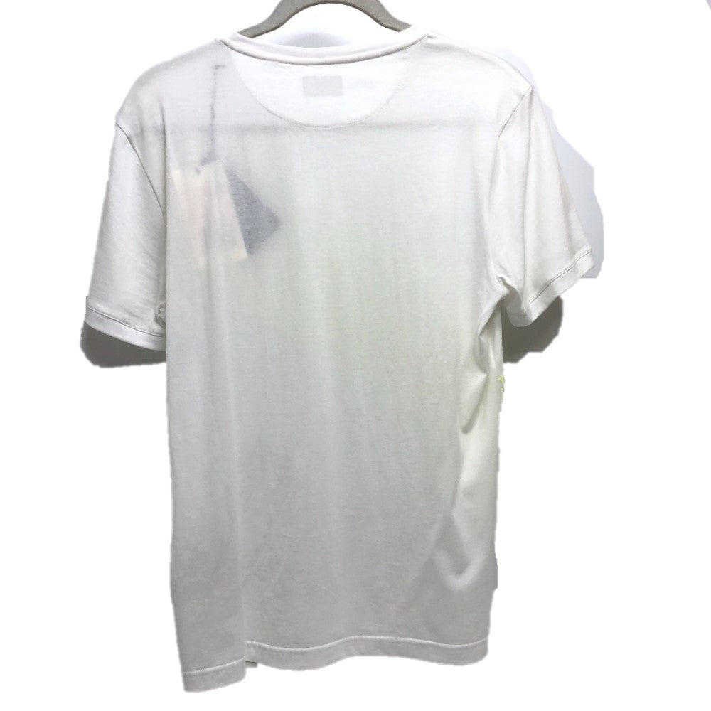 FENDI FY0894 FF Logo Apparel Tops Short Sleeve T-Shirt Cotton Men's White x Yellow