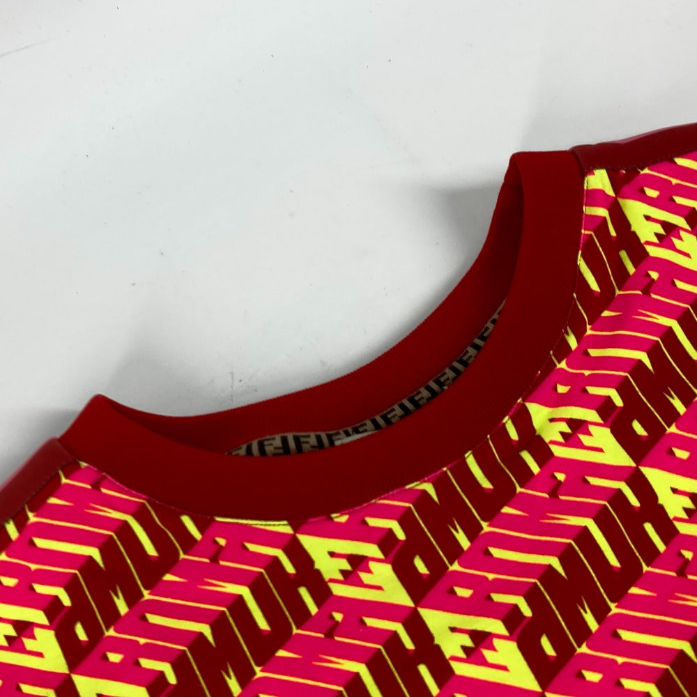 FENDI FS7137 ロゴ アパレル トップス 丸首 半袖Ｔシャツ コットン レディース レッド