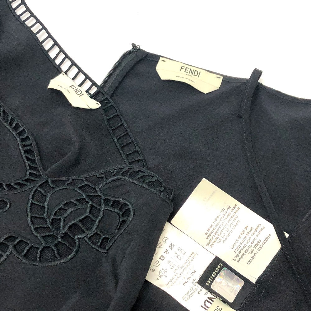 FENDI FD9361 レース アパレル ワンピース スカート ワンピース シルク レディース ブラック