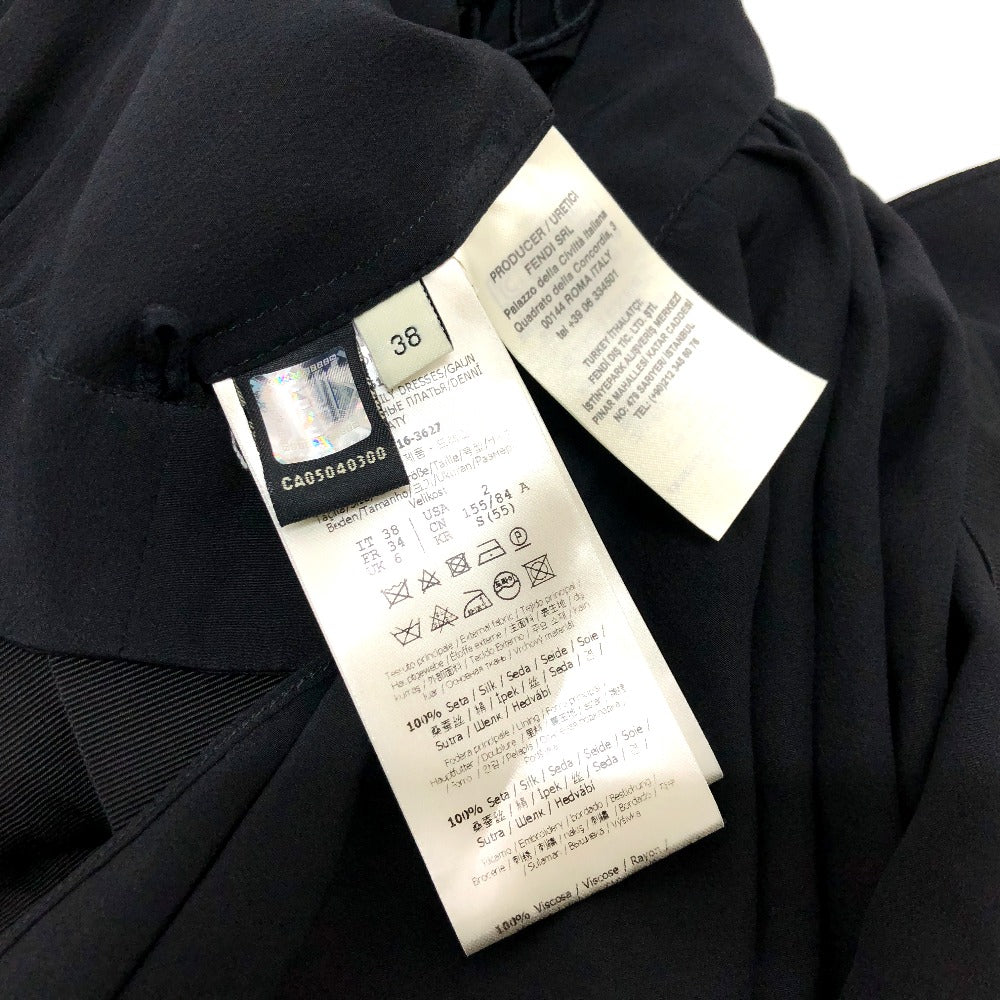 FENDI FD9361 レース アパレル ワンピース スカート ワンピース シルク レディース ブラック