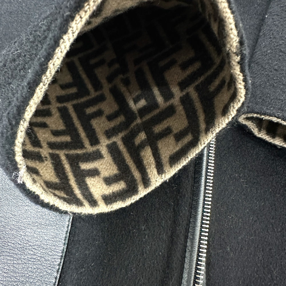 FENDI FF8581 Zucca Print Reversible Silk-Blend Long Coat in Wool, Brown
