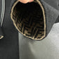 FENDI FF8581 Zucca Print Reversible Silk-Blend Long Coat in Wool, Brown