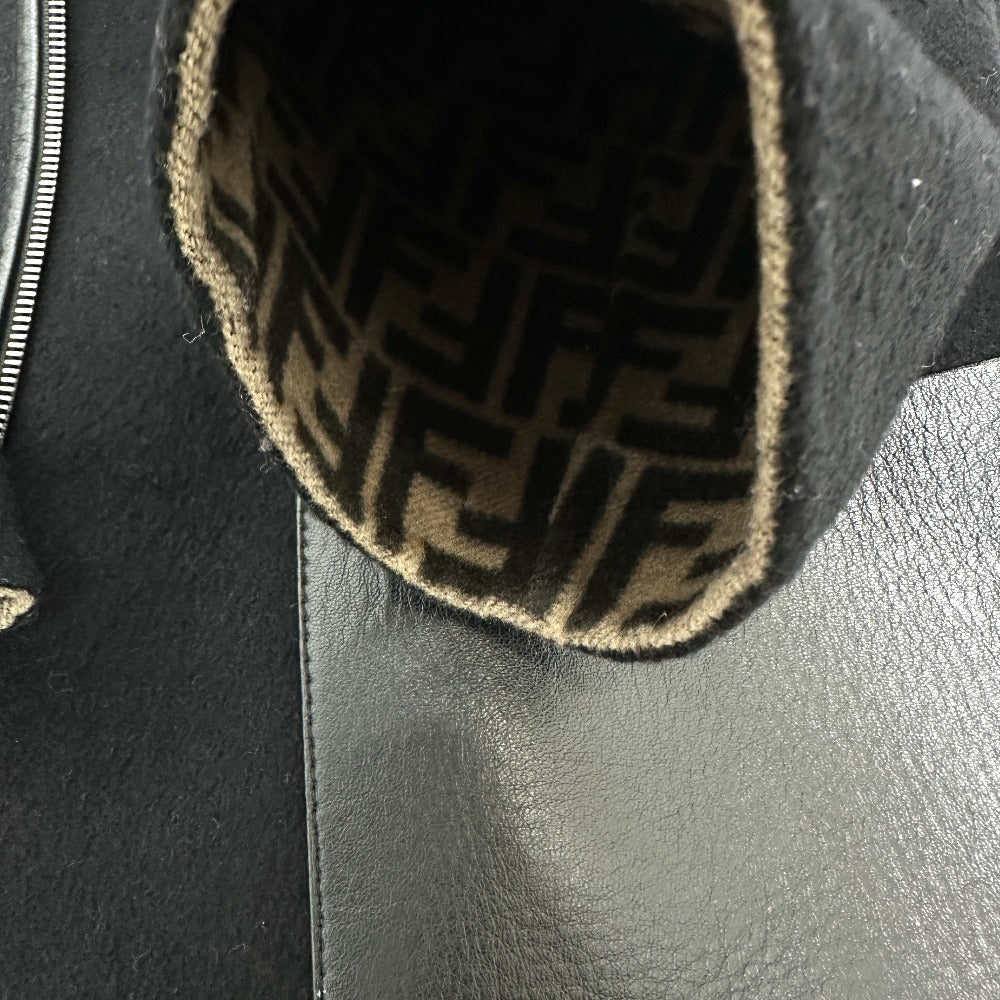 FENDI FF8581 Zucca Print Reversible Silk-Blend Long Coat in Wool, Brown