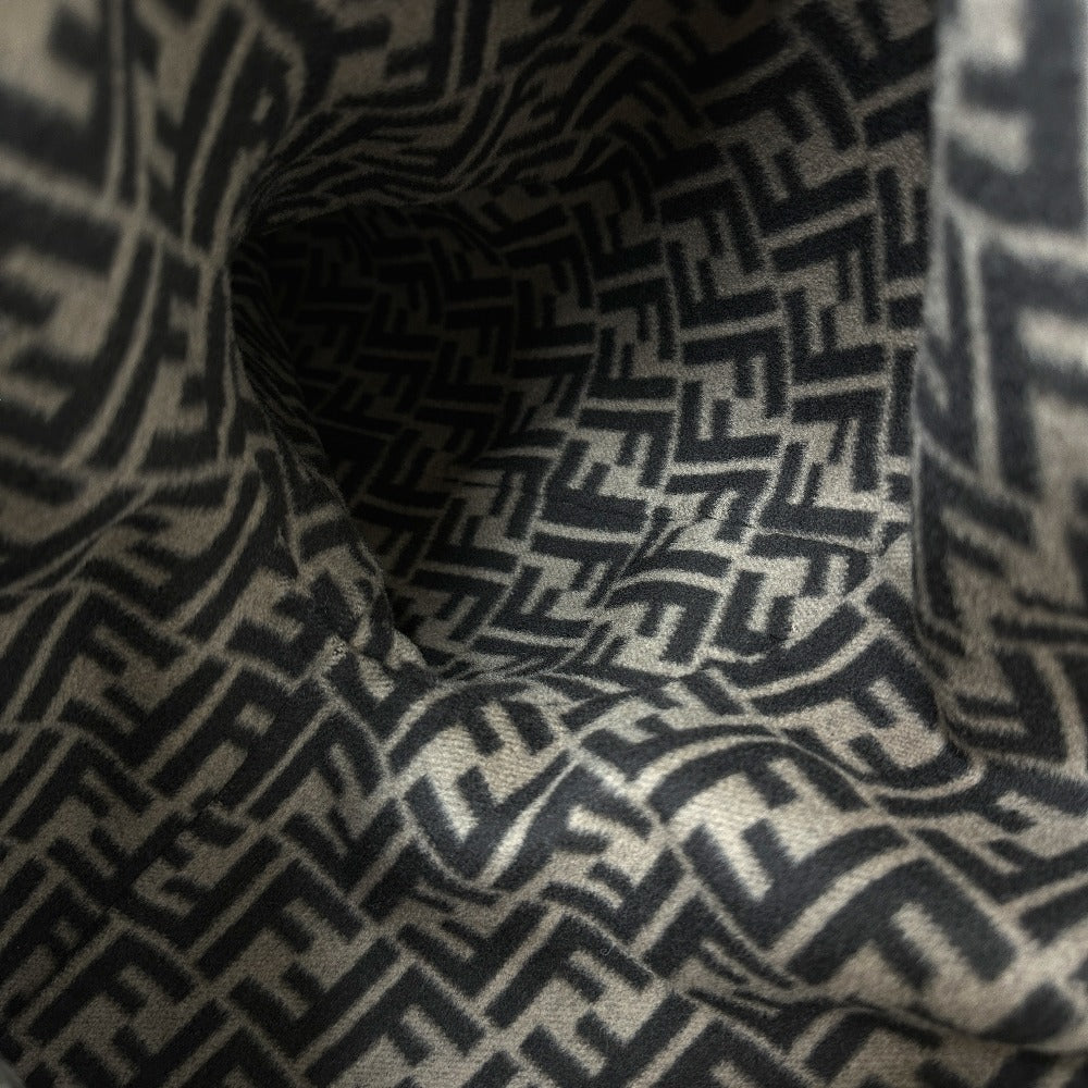 FENDI FF8581 Zucca Print Reversible Silk-Blend Long Coat in Wool, Brown