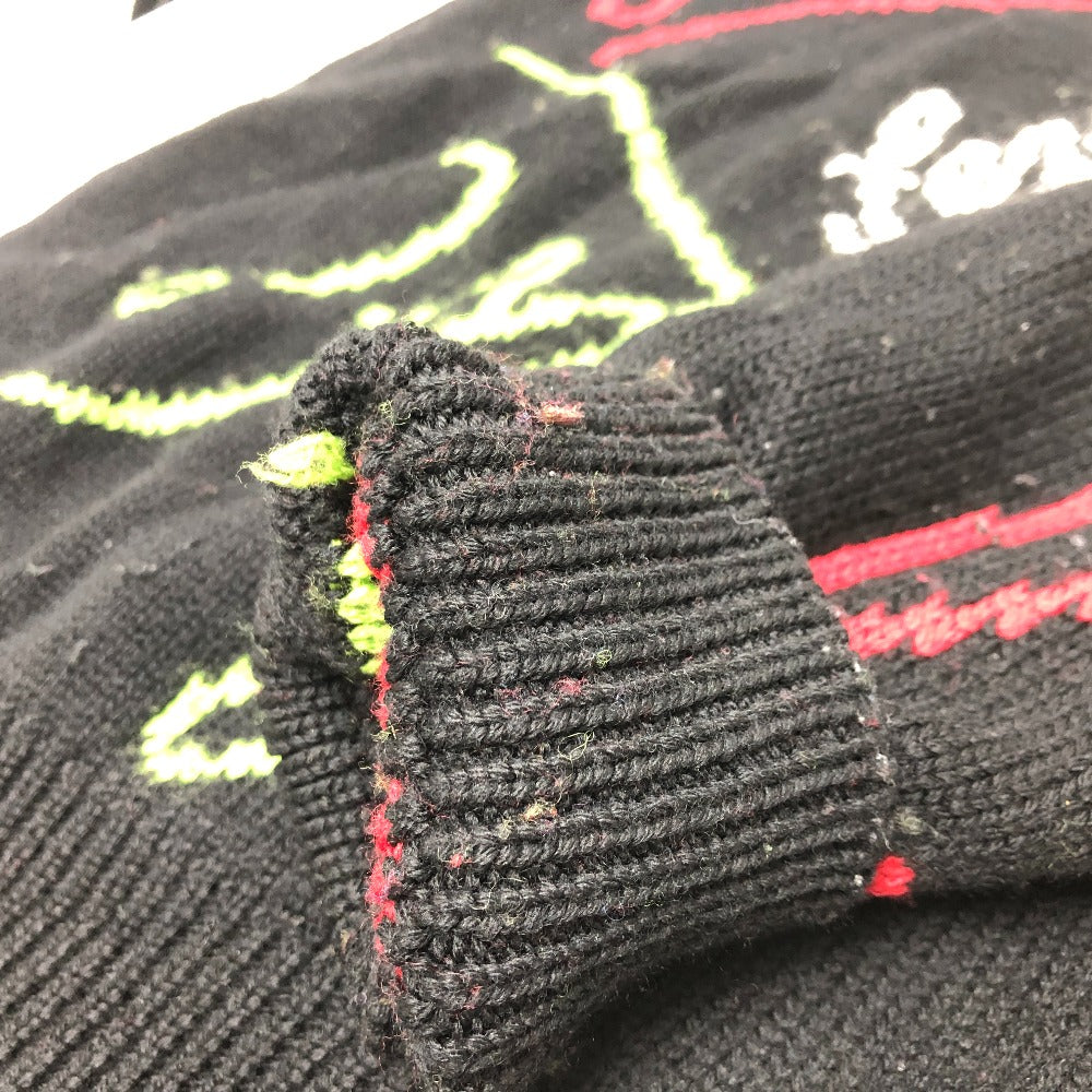 FENDI FZY463 AH3E 21AW ロゴマルチカラー アパレル ARTIST ALLOVER ニット クルーネック トップス セーター コットン メンズ ブラック