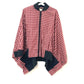 FENDI FJ6898 Check Logo Poncho, Long Sleeve, Polyester Jacket, Women's, Red