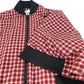 FENDI FJ6898 Check Logo Poncho, Long Sleeve, Polyester Jacket, Women's, Red