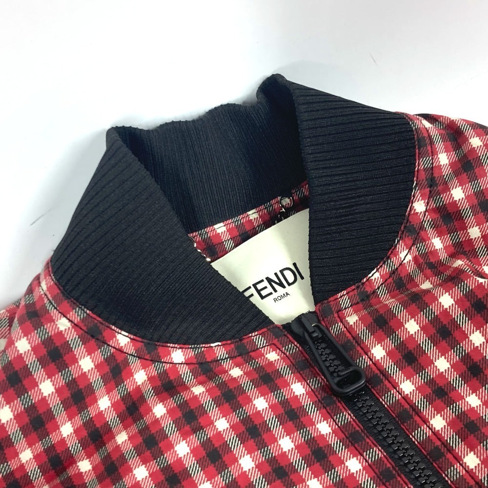 FENDI FJ6898 Check Logo Poncho, Long Sleeve, Polyester Jacket, Women's, Red