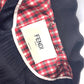 FENDI FJ6898 Check Logo Poncho, Long Sleeve, Polyester Jacket, Women's, Red