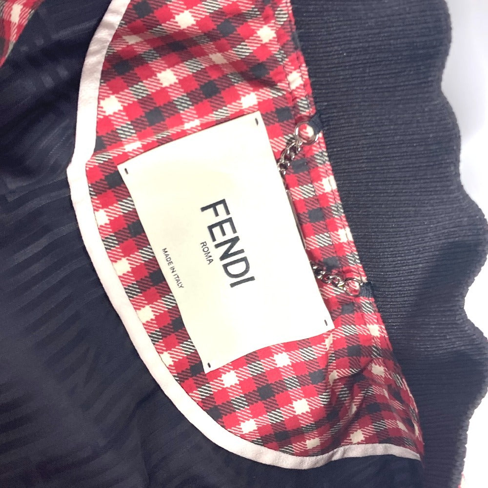 FENDI FJ6898 Check Logo Poncho, Long Sleeve, Polyester Jacket, Women's, Red
