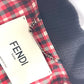 FENDI FJ6898 Check Logo Poncho, Long Sleeve, Polyester Jacket, Women's, Red