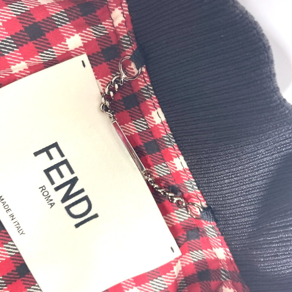 FENDI FJ6898 Check Logo Poncho, Long Sleeve, Polyester Jacket, Women's, Red