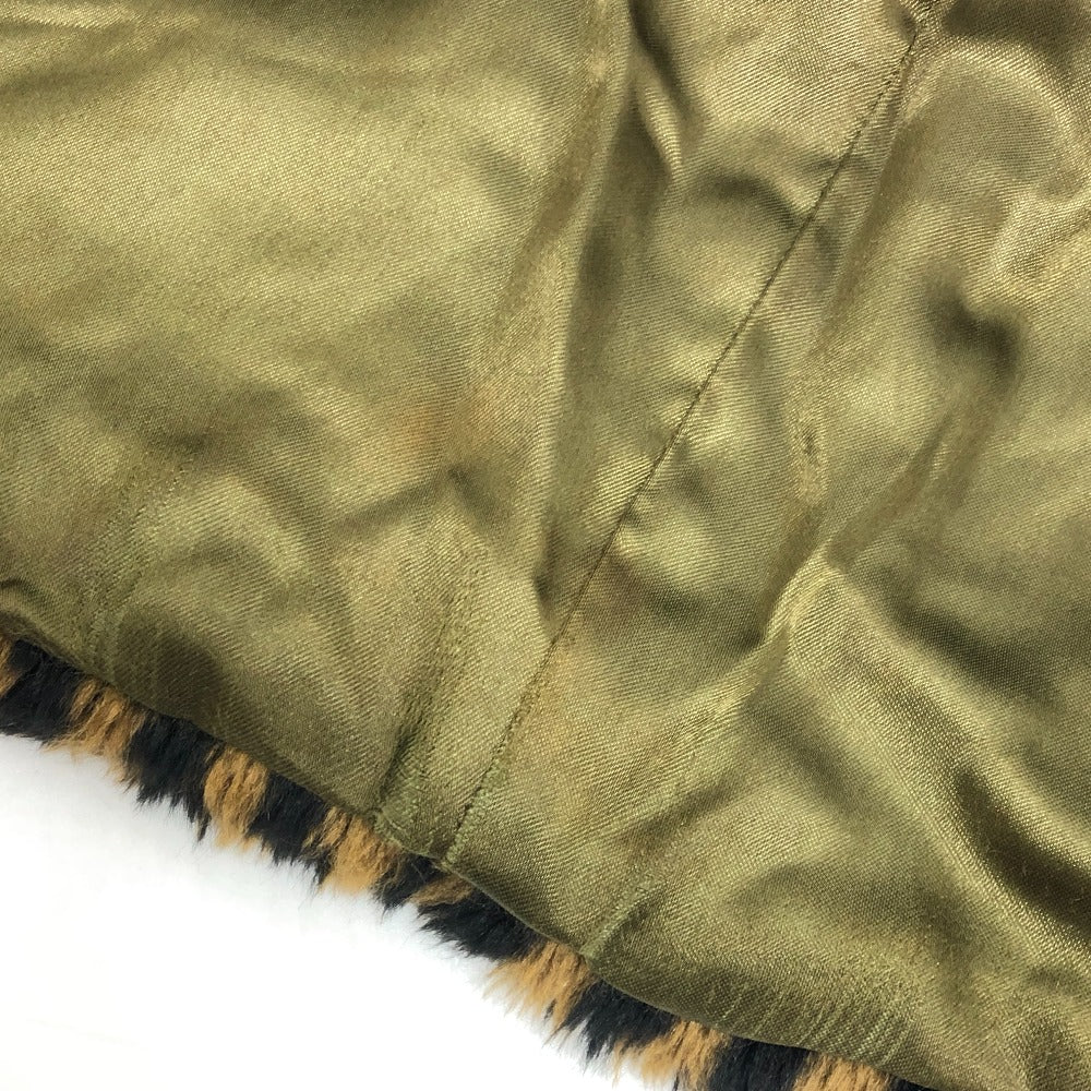 FENDI Zucca Pecan Apparel Outerwear Eco-Fur Coat Mid-Length Acrylic Women's Brown