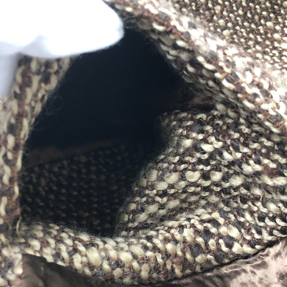 FENDI FENDI 365 tweed Apparel outerwear fur collar mid-length coat Long coat Viscose Brown Used