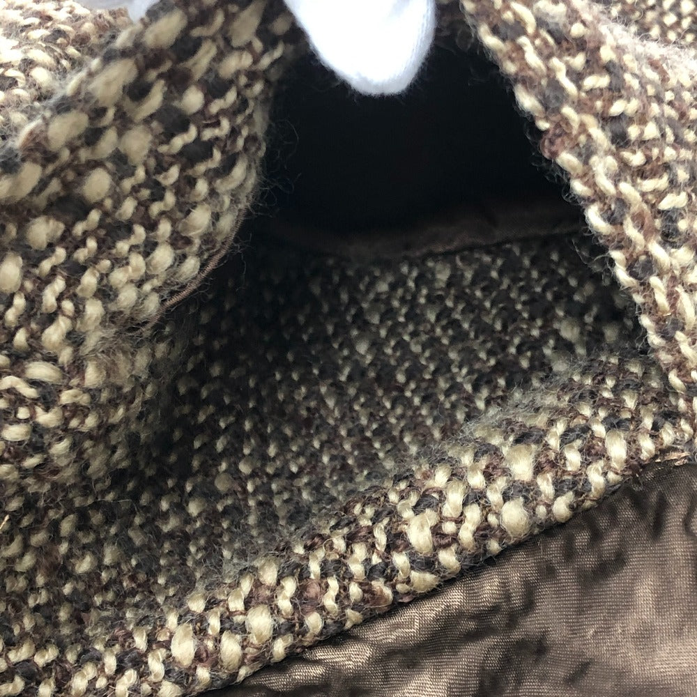 FENDI FENDI 365 tweed Apparel outerwear fur collar mid-length coat Long coat Viscose Brown Used