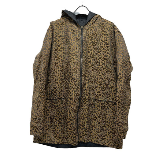 FENDI Leopard Reversible Hood Apparel Jacket Polyester Women's Brown