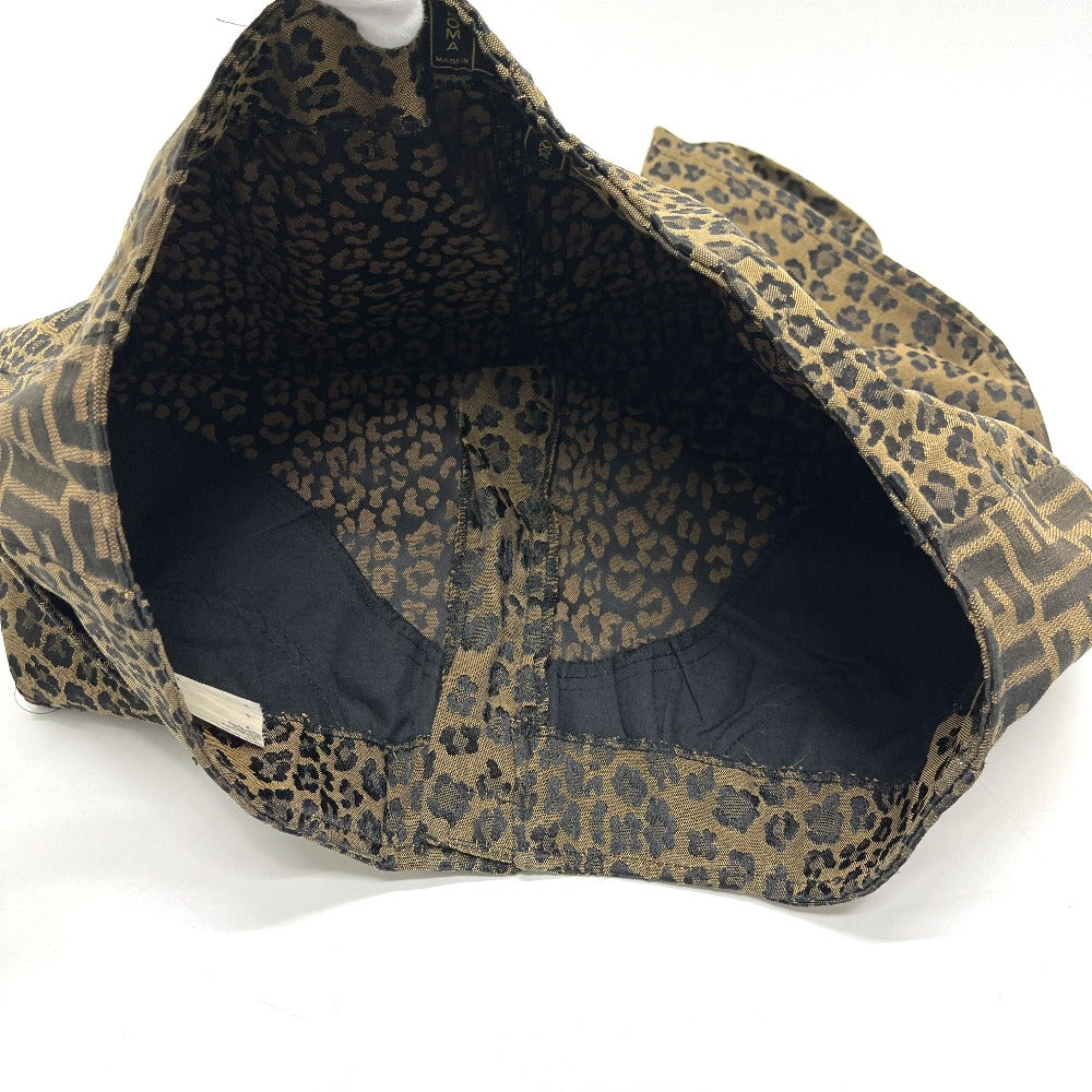 FENDI Leopard x Zucca Apparel Bottoms Trousers Pants Canvas Women's Brown