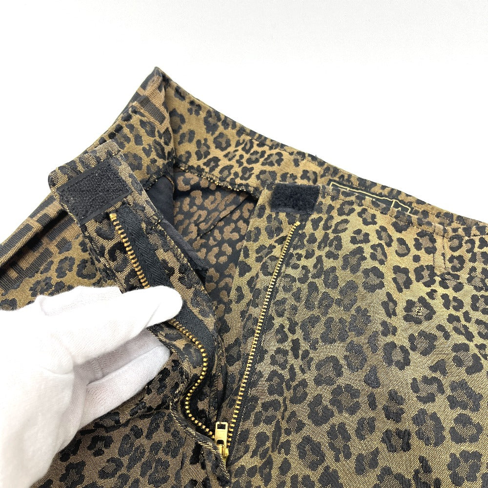 FENDI Leopard x Zucca Apparel Bottoms Trousers Pants Canvas Women's Brown