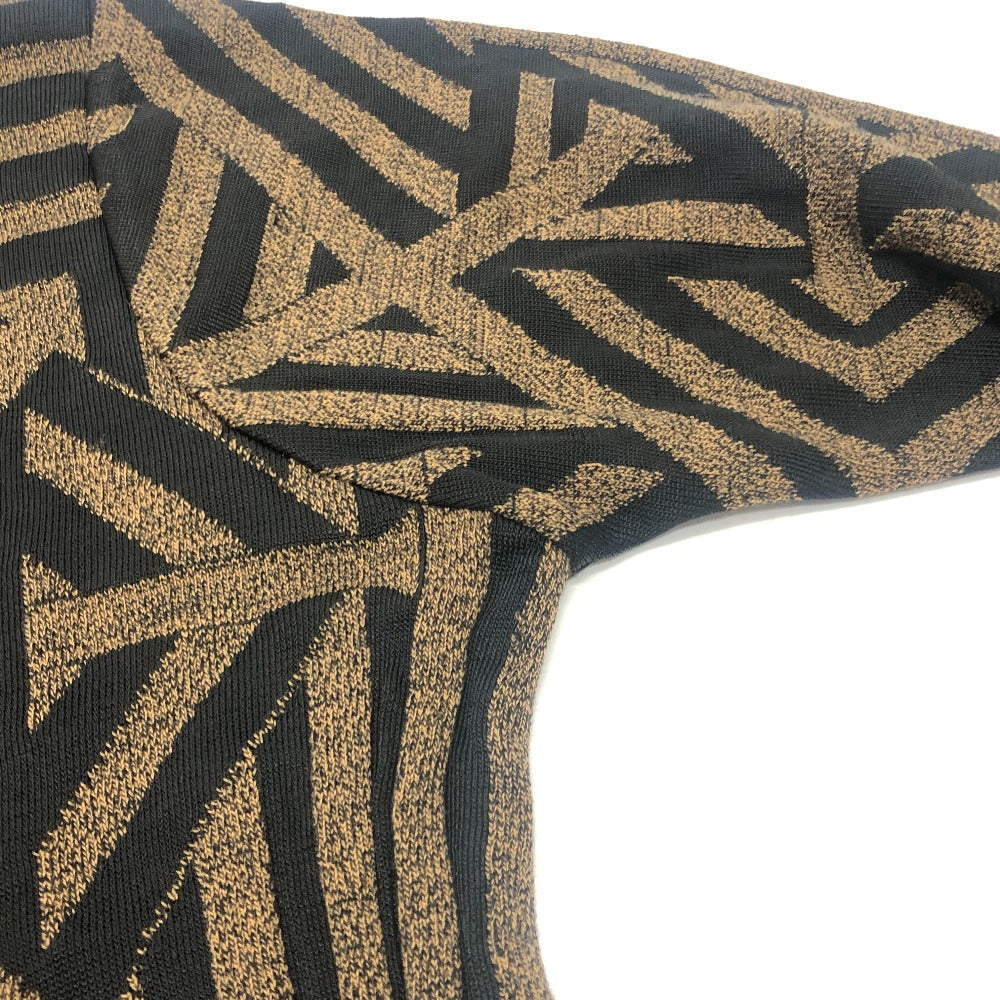FENDI Pecan Pattern Vintage Apparel Top Knit FF Logo Sweater Viscose Women's Brown