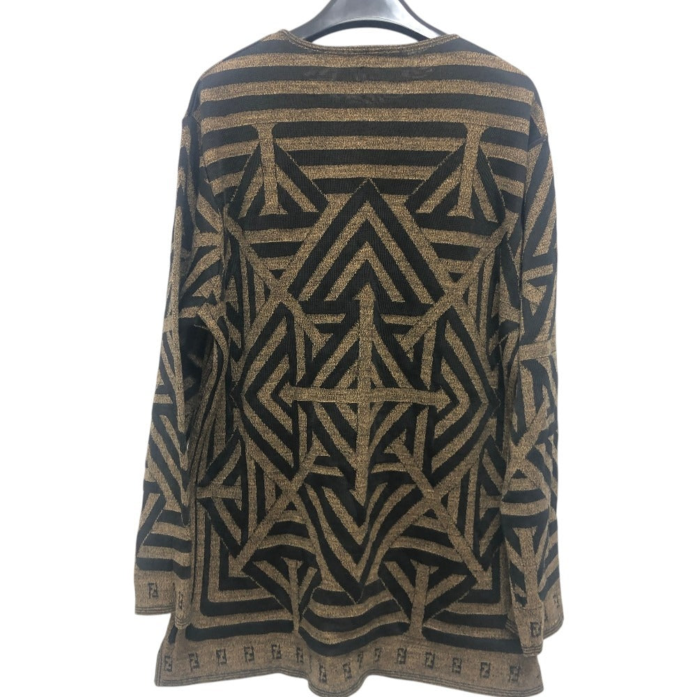 FENDI Pecan Pattern Vintage Apparel Top Knit FF Logo Sweater Viscose Women's Brown