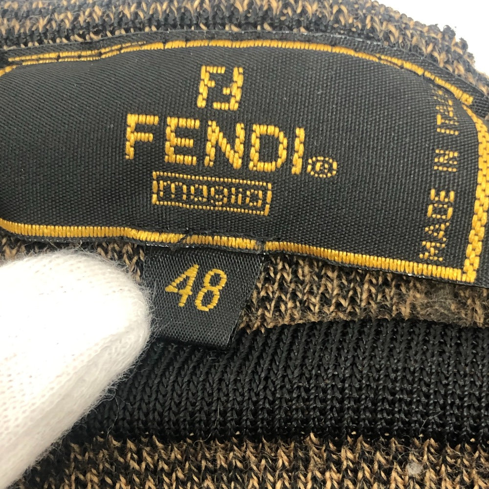 FENDI Pecan Pattern Vintage Apparel Top Knit FF Logo Sweater Viscose Women's Brown