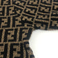 FENDI Zucca Pattern Apparel Knit Top All-over Pattern Sweater Wool Unisex Brown