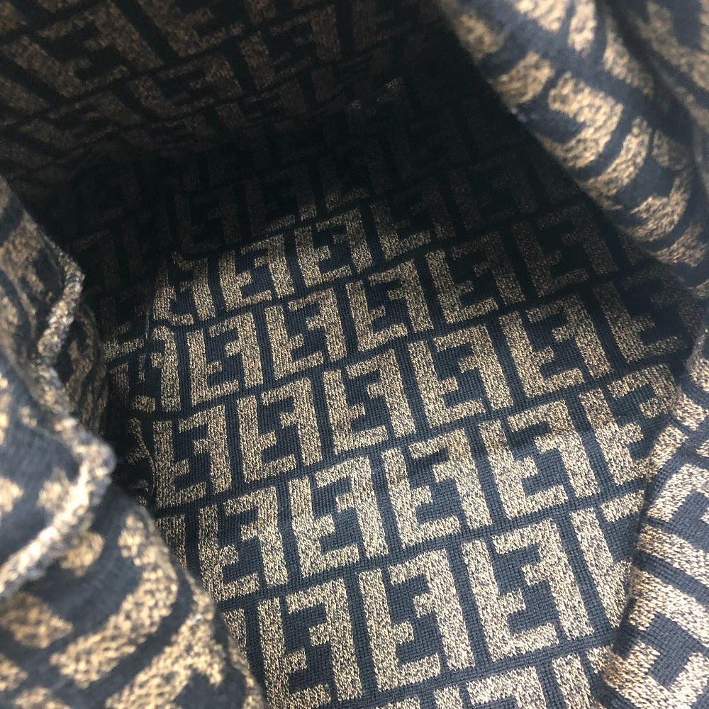 FENDI Zucca Pattern Apparel Knit Top All-over Pattern Sweater Wool Unisex Brown