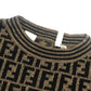 FENDI Zucca Pattern Apparel Knit Top All-over Pattern Sweater Wool Unisex Brown