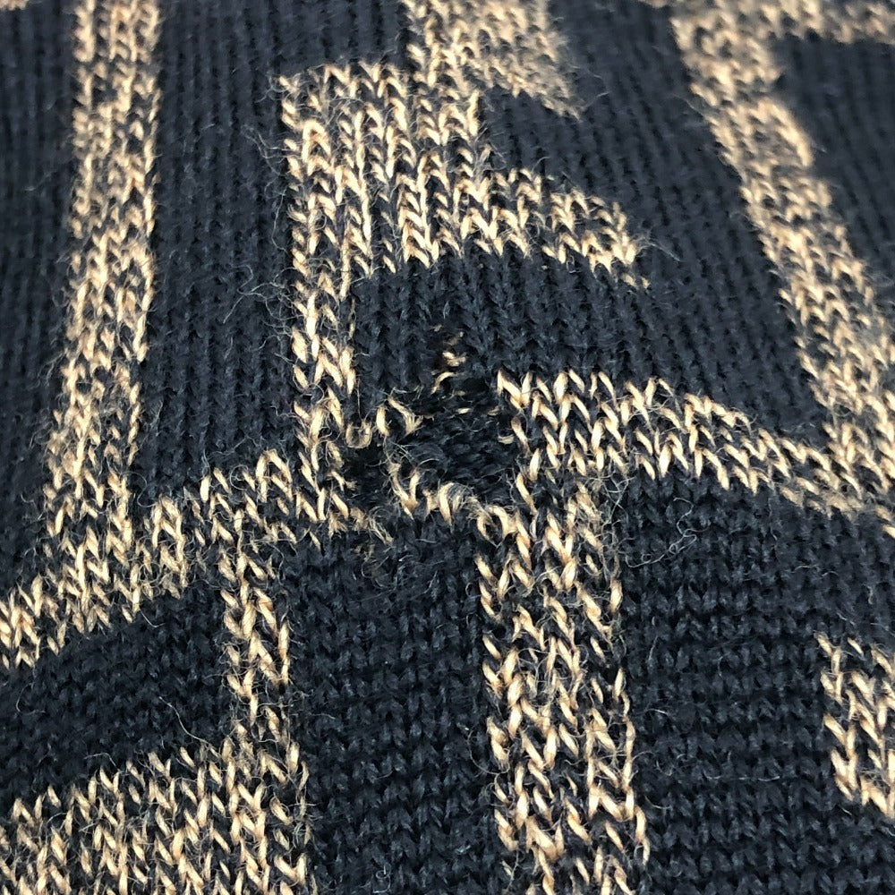 FENDI Zucca Pattern Apparel Knit Top All-over Pattern Sweater Wool Unisex Brown