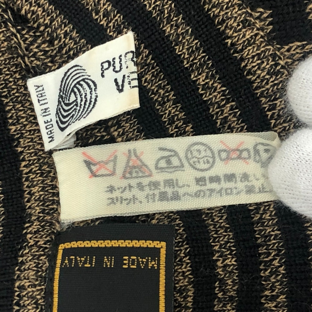 FENDI Zucca Pattern Apparel Knit Top All-over Pattern Sweater Wool Unisex Brown