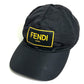 FENDI FXQ768 ロゴ ベースボールキャップ ベースボール 帽子 ヘッドウェア キャップ ナイロン ユニセックス ブラック