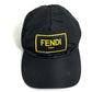 FENDI FXQ768 ロゴ ベースボールキャップ ベースボール 帽子 ヘッドウェア キャップ ナイロン ユニセックス ブラック