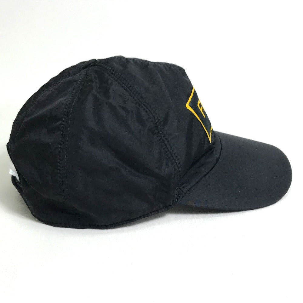 FENDI FXQ768 ロゴ ベースボールキャップ ベースボール 帽子 ヘッドウェア キャップ ナイロン ユニセックス ブラック