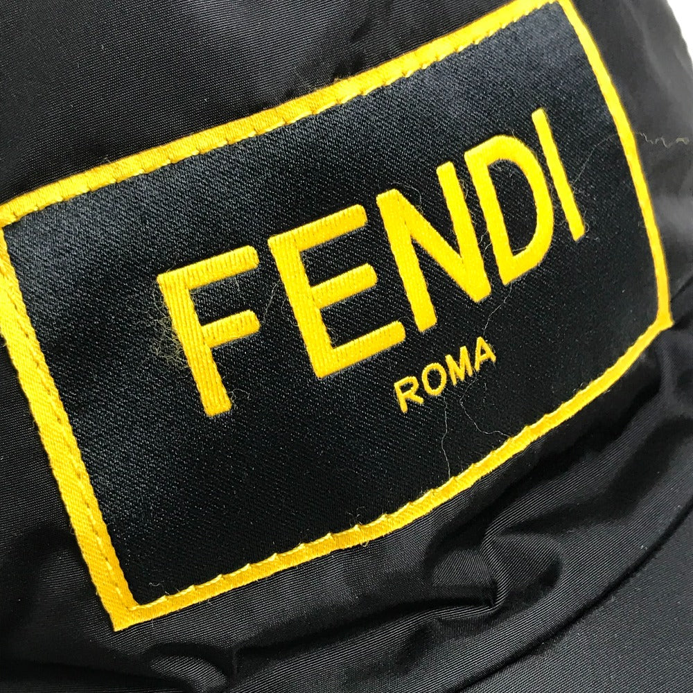 FENDI FXQ768 ロゴ ベースボールキャップ ベースボール 帽子 ヘッドウェア キャップ ナイロン ユニセックス ブラック