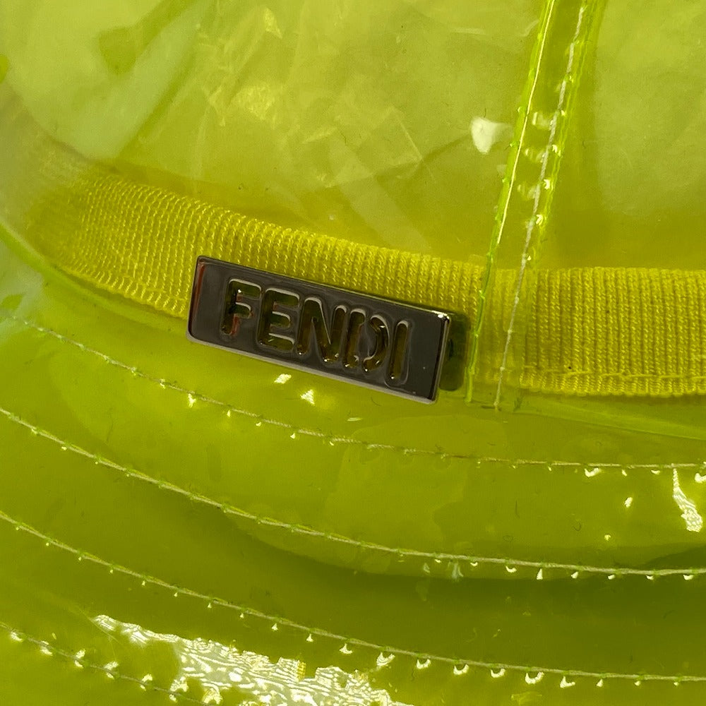 FENDI FXQ632 Logo Plate Clear Hat Headwear Vinyl Unisex Yellow