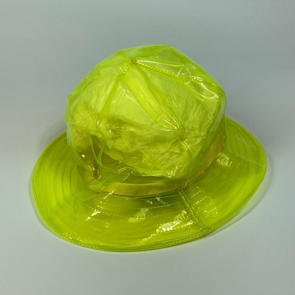 FENDI FXQ632 Logo Plate Clear Hat Headwear Vinyl Unisex Yellow