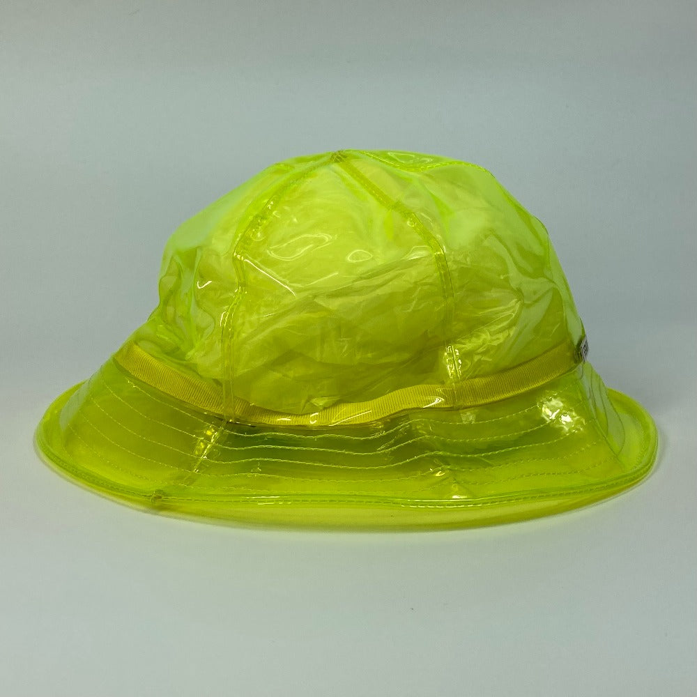 FENDI FXQ632 Logo Plate Clear Hat Headwear Vinyl Unisex Yellow