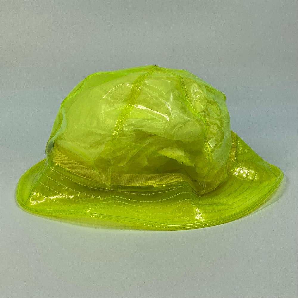FENDI FXQ632 Logo Plate Clear Hat Headwear Vinyl Unisex Yellow