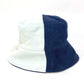 FENDI FXQ801 Logo Two-Tone Bucket Hat, Bob Hat, Goatskin, Men's, Blue
