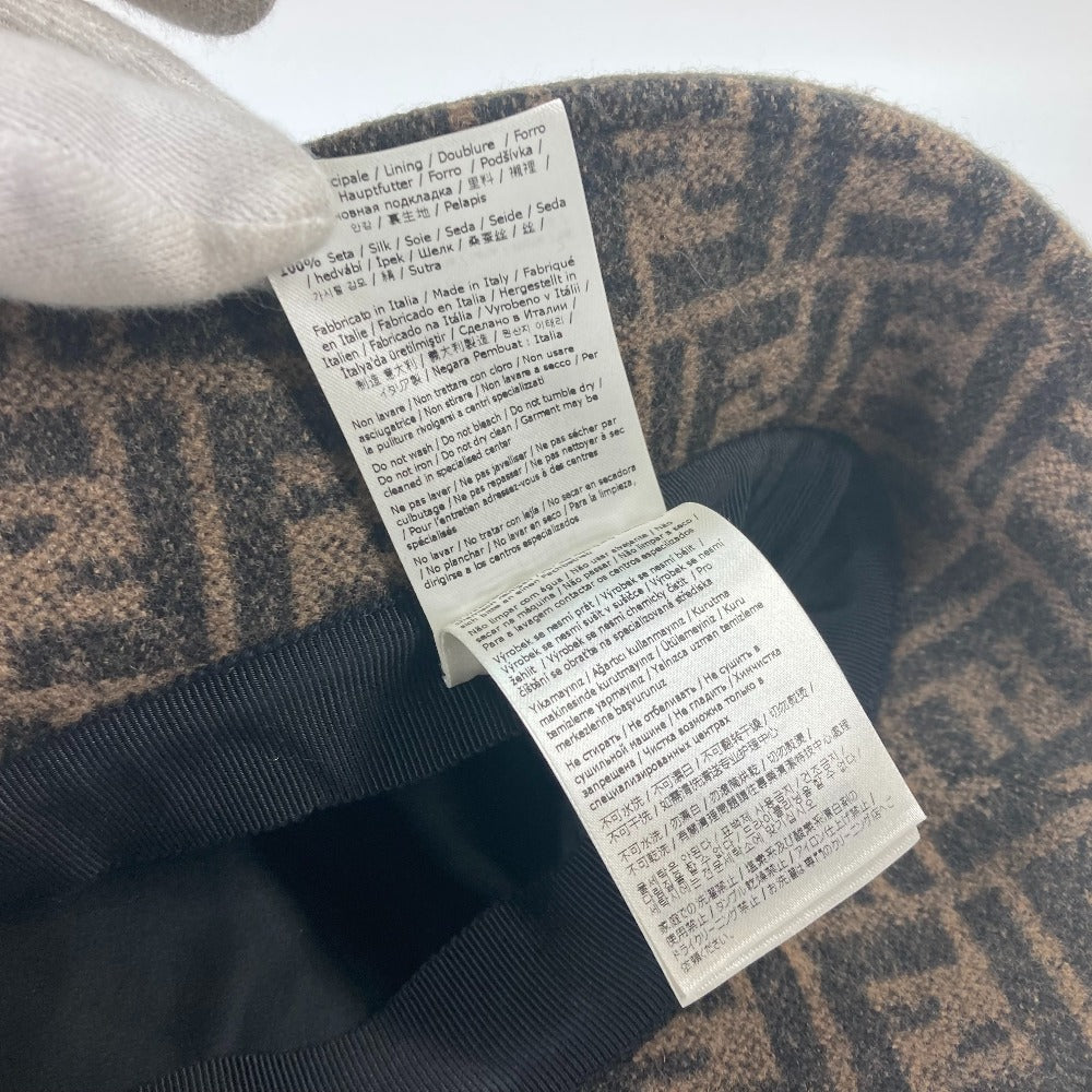FENDI FXQ901 内ズッカ 帽子 バケットハット アパレル小物 ハット ウール レディース カーキ