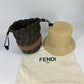 FENDI FXQ891 ハンドバッグ AIJE RAFFIA BUCKET Hat バケットハット＆巾着バッグ ハット帽 帽子 バケットハット ボブハット ハット レザー レディース ベージュ
