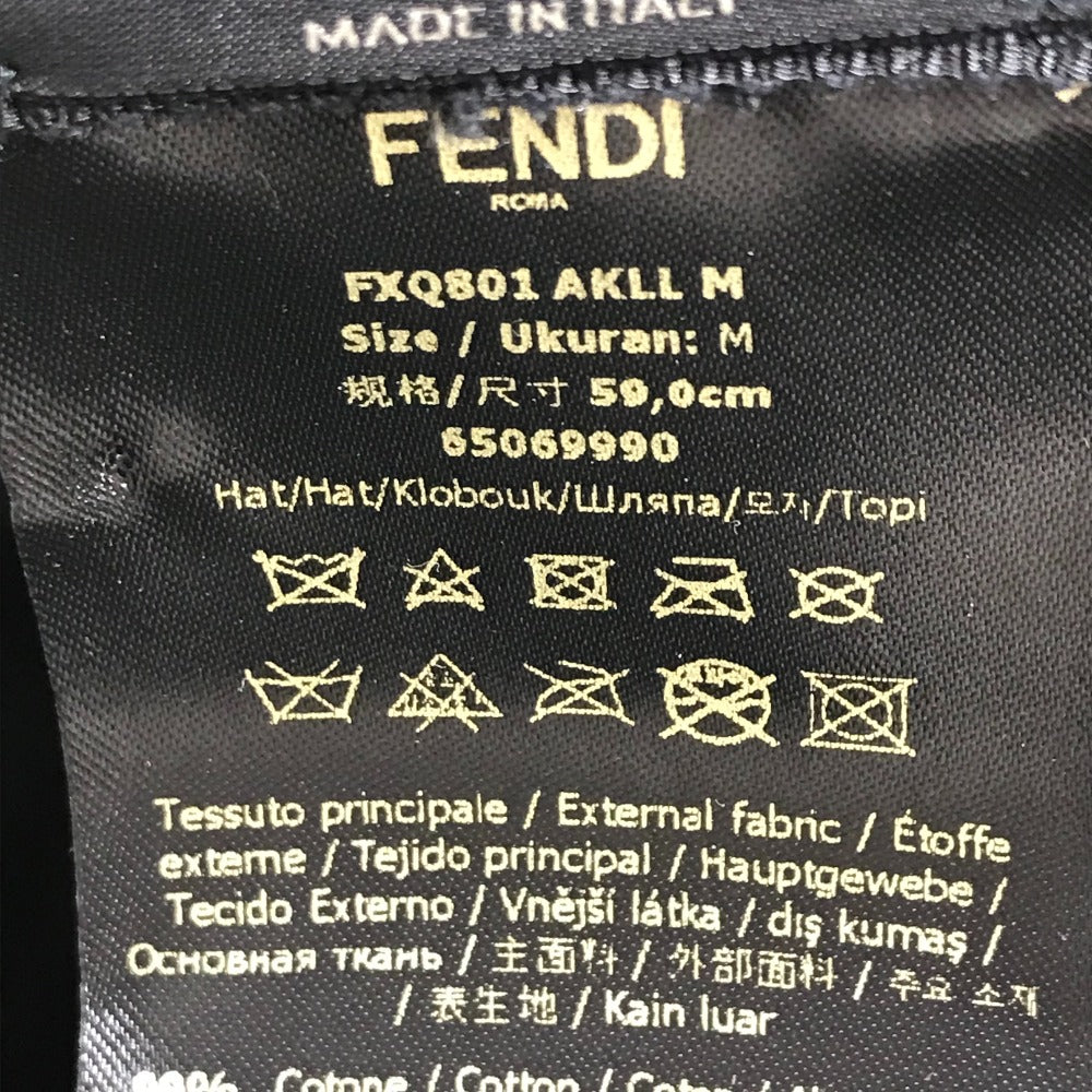 FENDI FXQ801 ロゴ ハット帽 帽子 バケットハット ボブハット ハット コットン レディース ベージュ