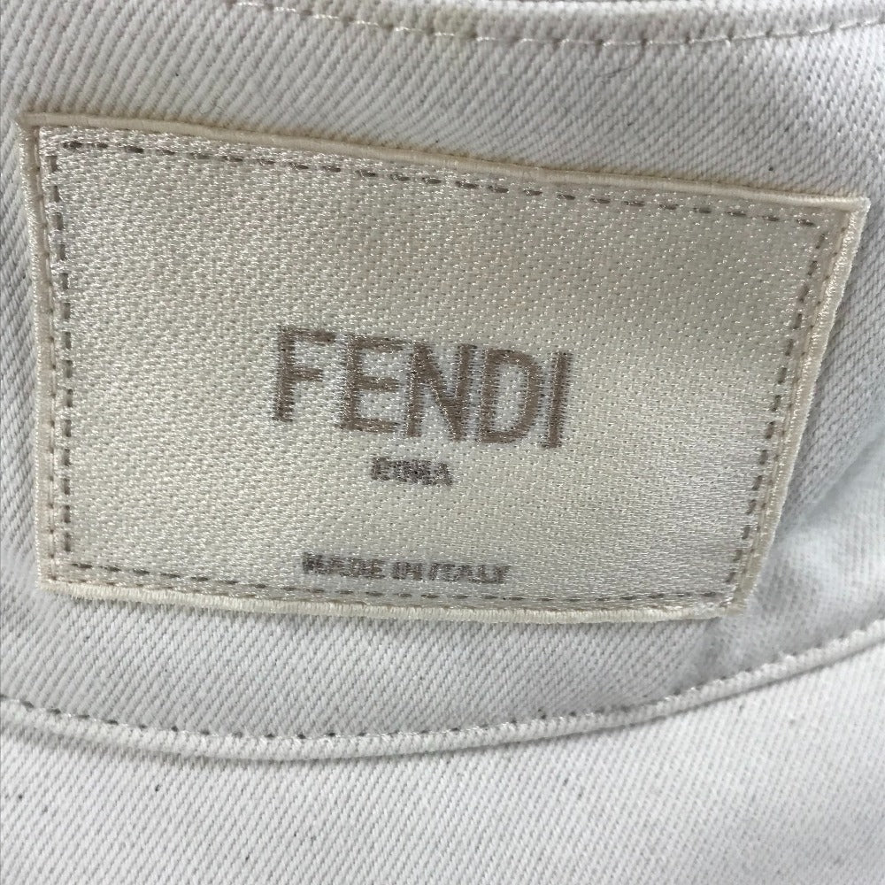 FENDI FXQ801 ロゴ ハット帽 帽子 バケットハット ボブハット ハット コットン レディース ベージュ