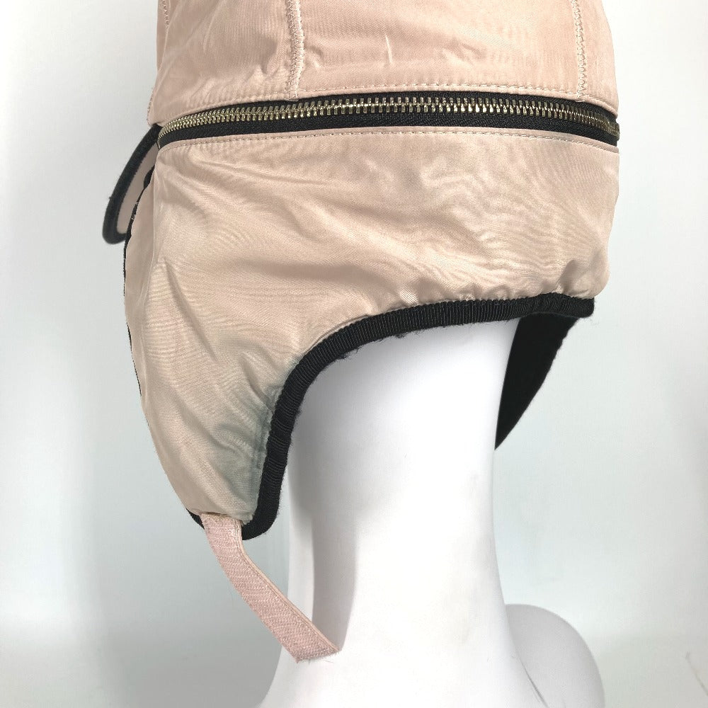 FENDI FXQ679 ファー モコモコ ロゴ フライト 帽子 キャップ帽 ベースボール キャップ レザー レディース ピンク