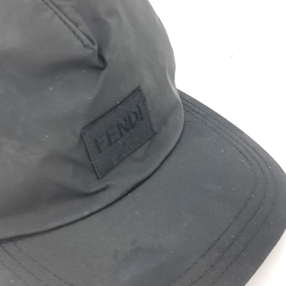 FENDI FXQ788 ロゴ 帽子 キャップ帽 ベースボール キャップ ナイロン メンズ ブラック