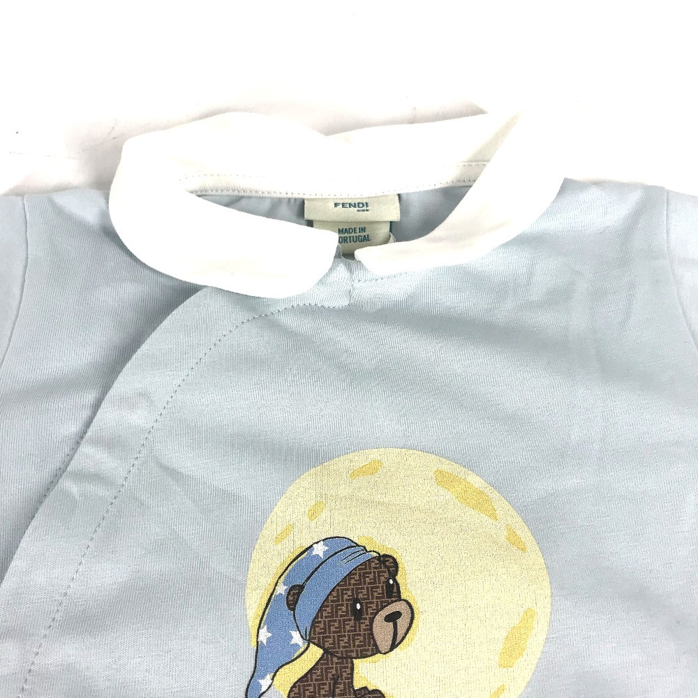 FENDI BUK114 ベビー BABY 赤ちゃん 帽子 ズッカ ベア ロンパース＆ニット帽セット テディベア セット 服 トップス ニット帽 コットン キッズ ブルー