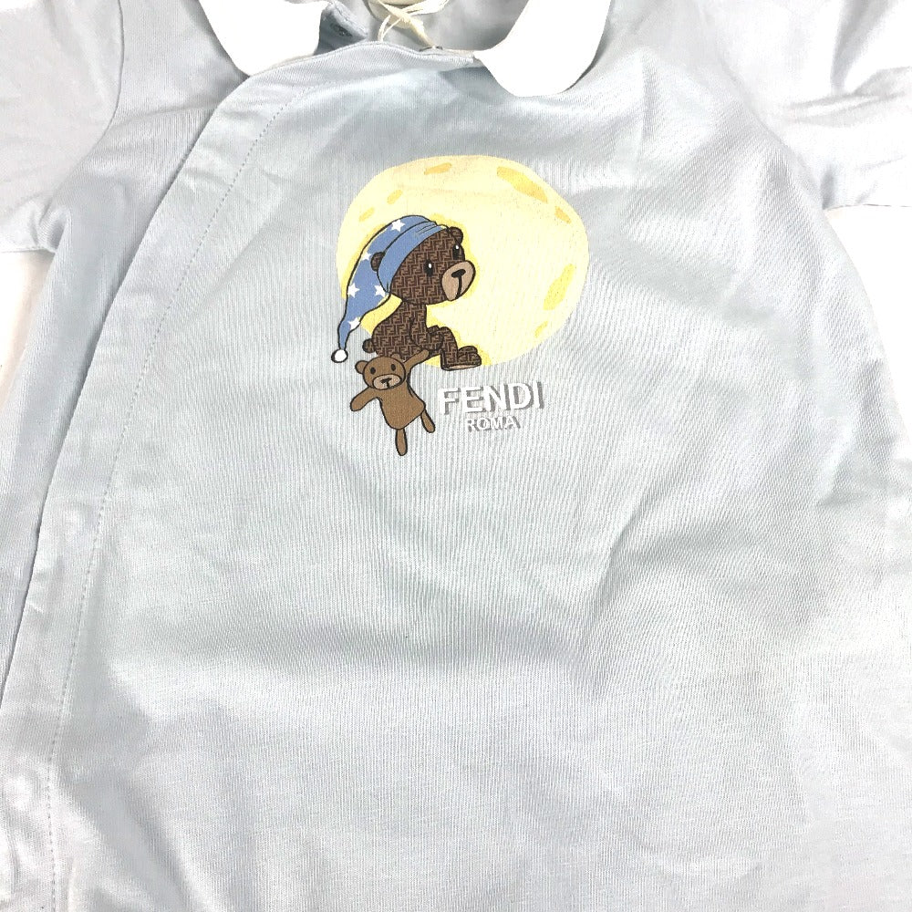 FENDI BUK114 ベビー BABY 赤ちゃん 帽子 ズッカ ベア ロンパース＆ニット帽セット テディベア セット 服 トップス ニット帽 コットン キッズ ブルー