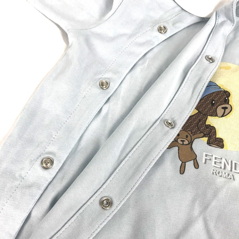 FENDI BUK114 ベビー BABY 赤ちゃん 帽子 ズッカ ベア ロンパース＆ニット帽セット テディベア セット 服 トップス ニット帽 コットン キッズ ブルー