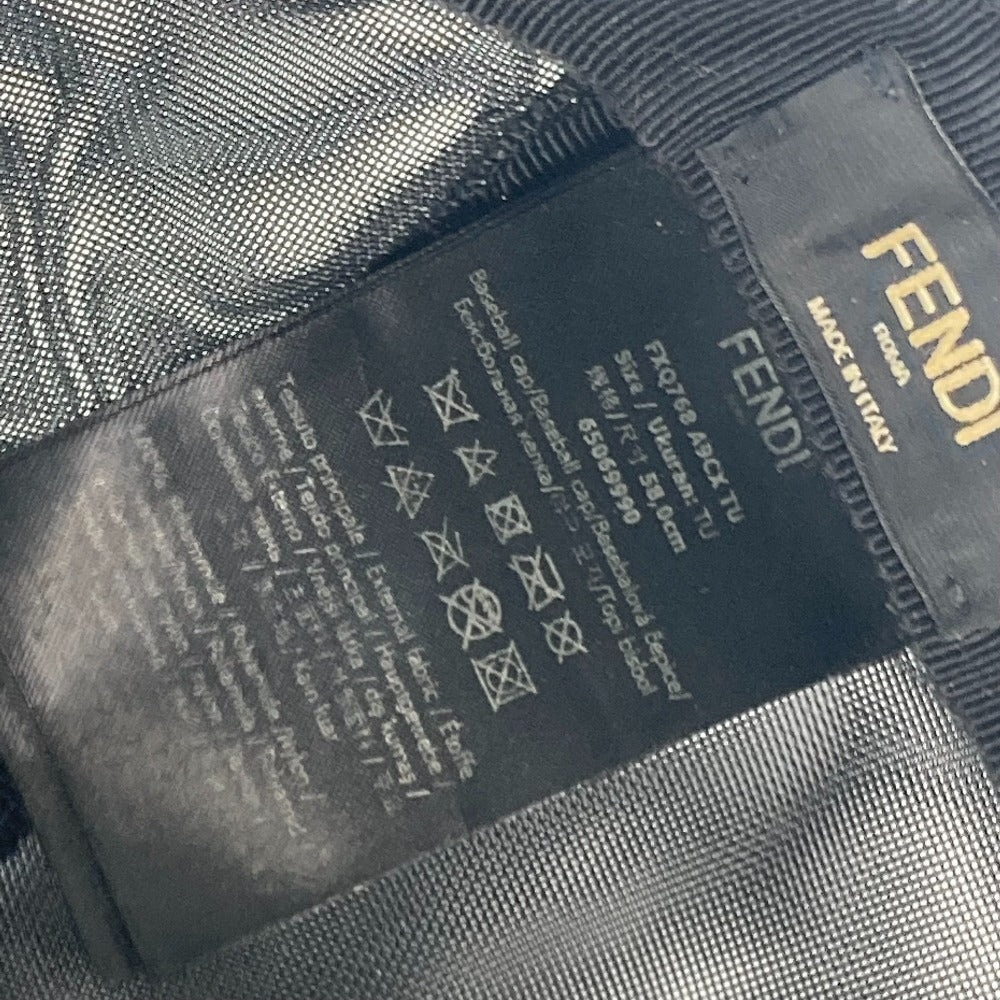 FENDI FXQ768 ロゴ メッシュ FF 帽子 キャップ帽 ベースボール キャップ ポリアミド メンズ ブラック - brandshop-reference